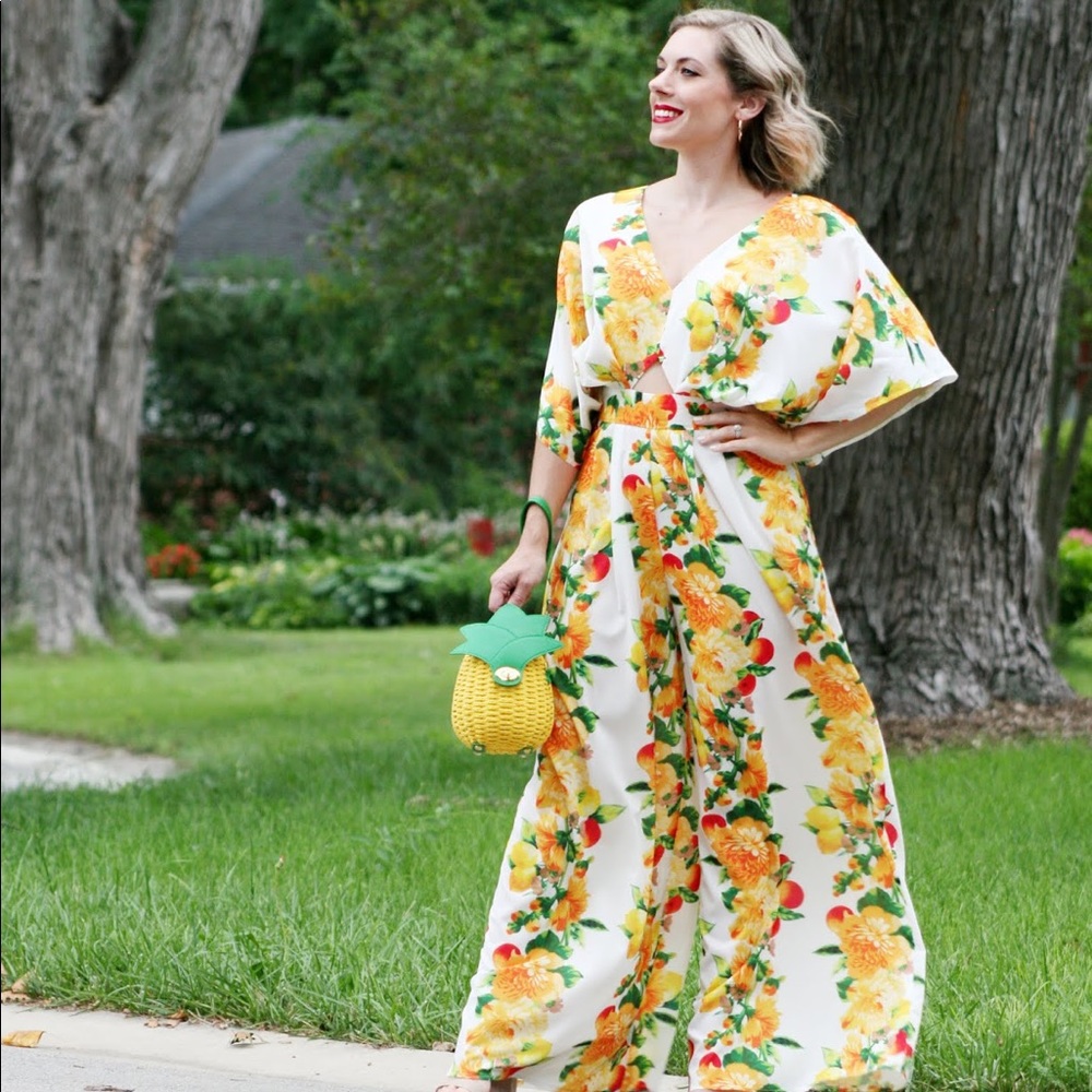 NWT ASOS citrus print jumpsuit